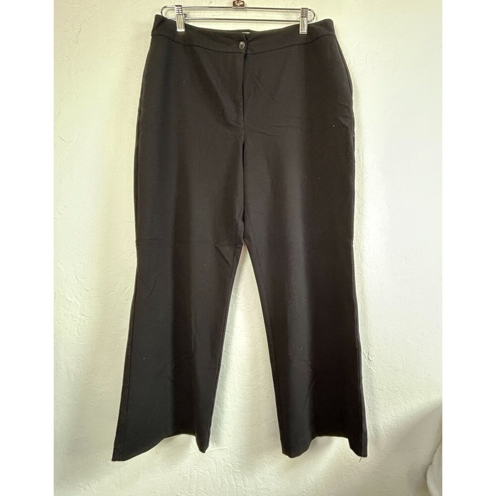 Chico's Womens Black High Rise Straight Leg Cropped Pants Size 2 Short Stretch